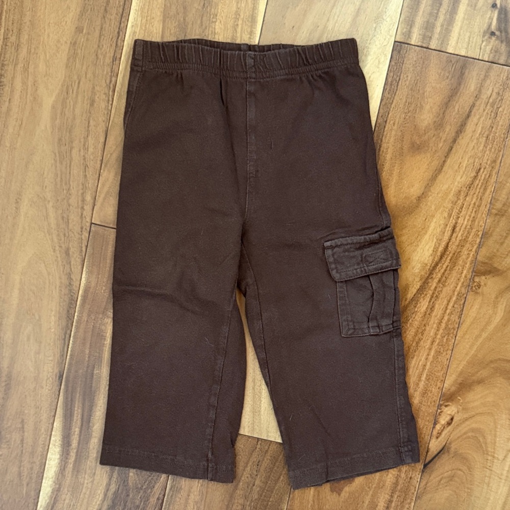 Kids Dark Brown Cargo Pants